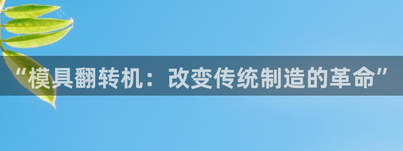太阳gg打不开了吗：“模具翻转机：改变传统制造的革命”