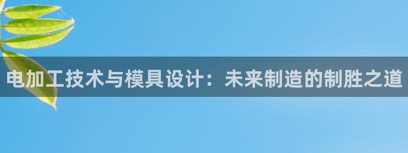 太阳成集团app下载：电加工技术与模具设计：未来制造的制胜之道